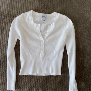 Ribbed crop long sleeve top